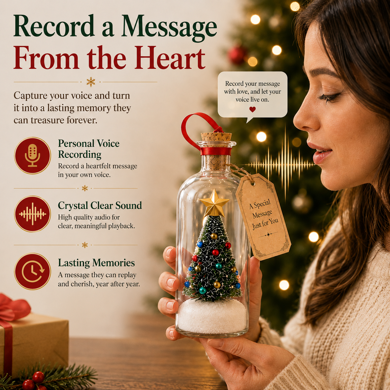 Everwish Recordable Christmas Tree in a Bottle